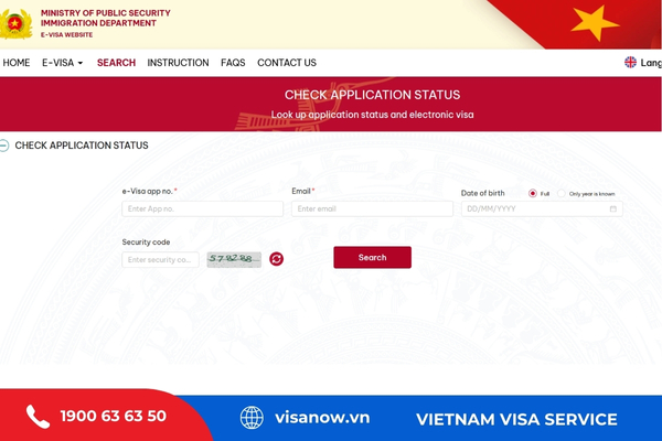 Check Vietnam e-visa status