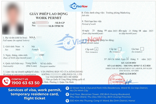 Vietnam work permit processing time for Taiwanese citizen