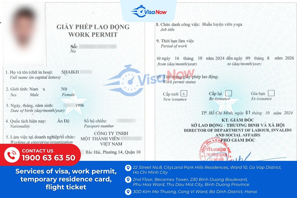 Vietnam work permit processing time for yoga teachers