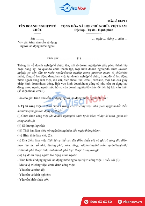 Explanation for the need to employ foreign workers