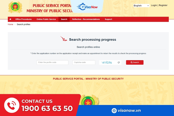 Service portal checking page
